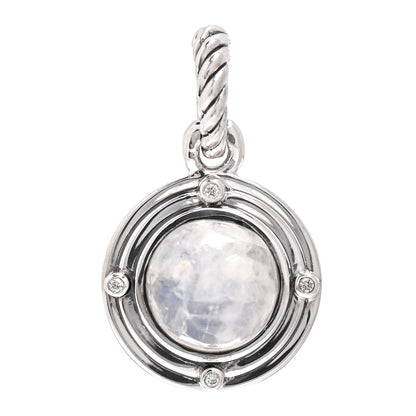 David Yurman Sterling Silver Diamond Moonstone Amulet Enhancer Pendant 1 of 3