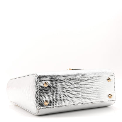Christian Dior Metallic Lizard Small Lady Dior Argent 4 of 10