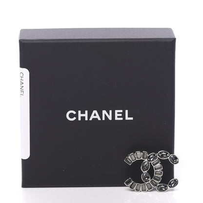 Chanel Baguette Crystal CC Brooch Silver Black 5 of 5