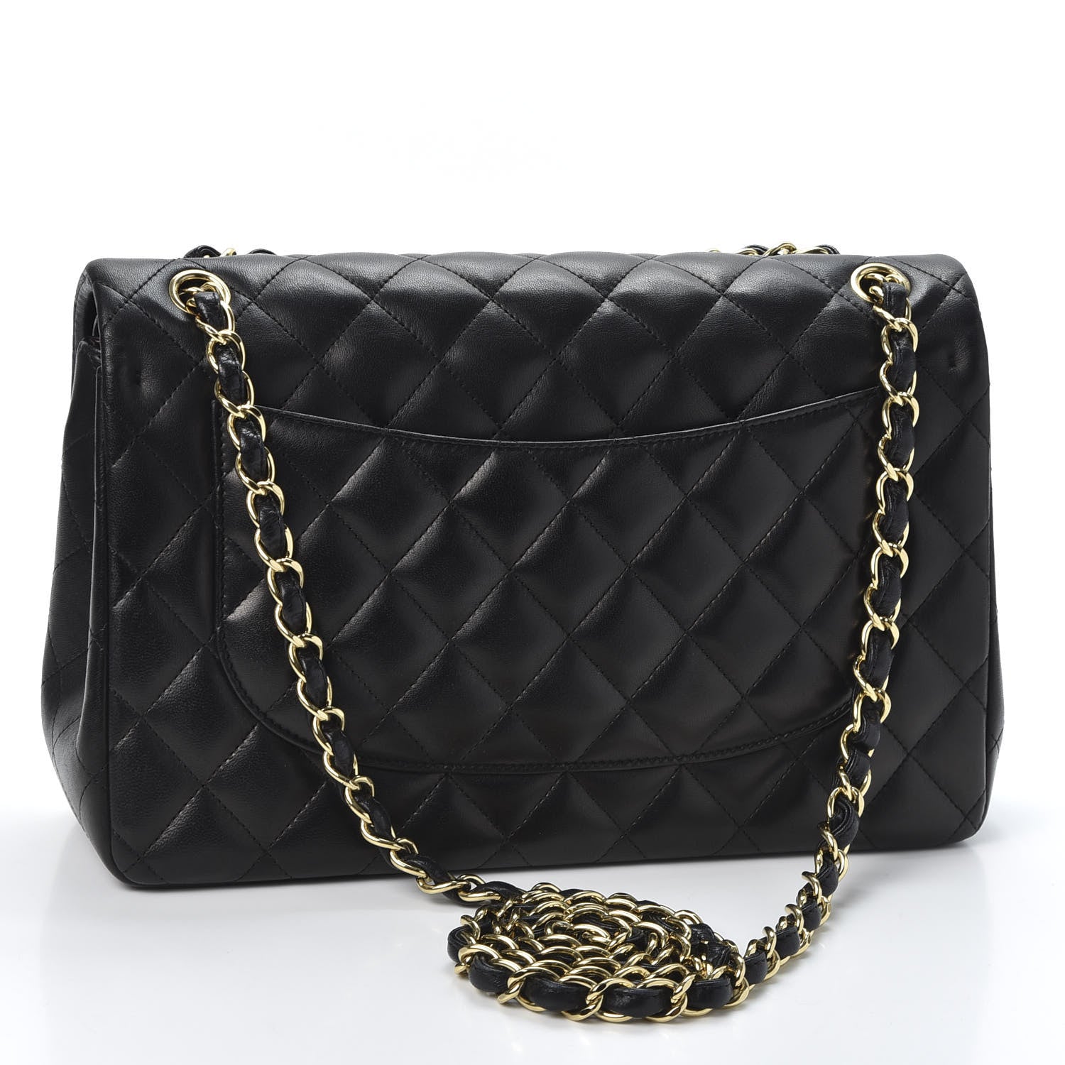 Chanel Lambskin Quilted Jumbo Double Flap Black 2 of 9