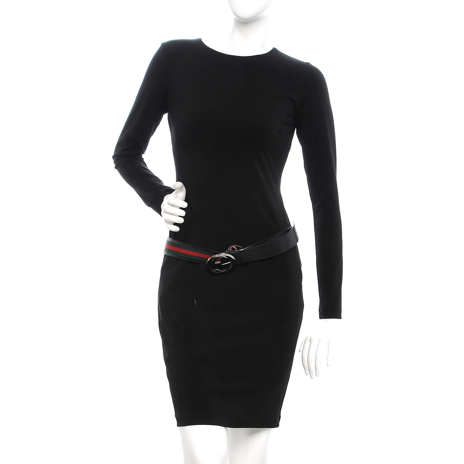 Gucci Calfskin Web Interlocking G Belt 95 38 Black 2 of 8