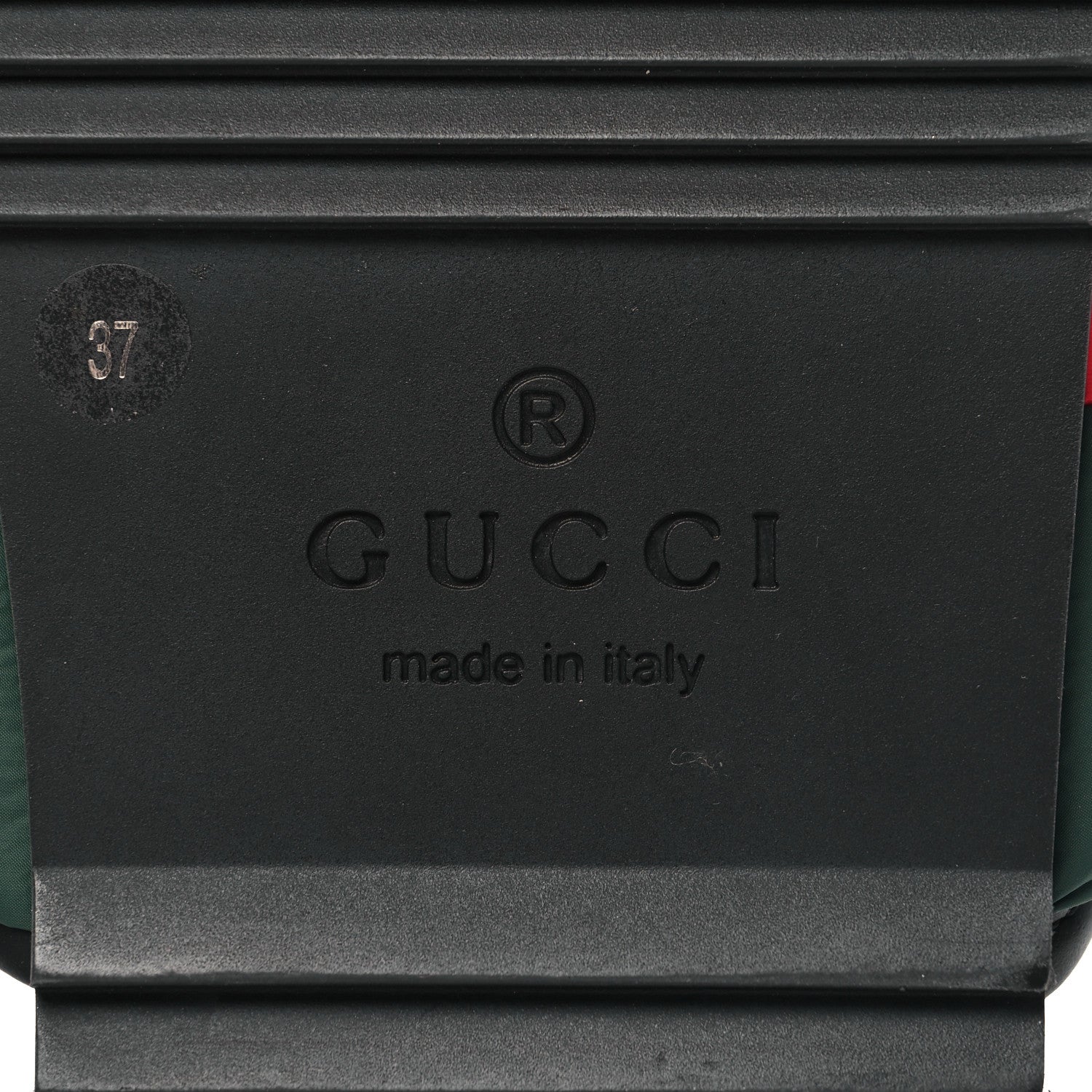 Gucci Nylon Web Womens Slide Sandals 37 Black Green Red 8 of 10