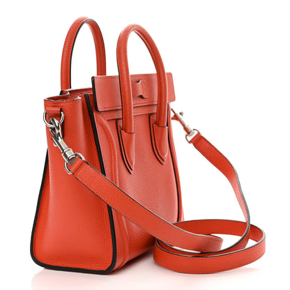 Celine Drummed Calfskin Nano Luggage Terracotta 3 of 13