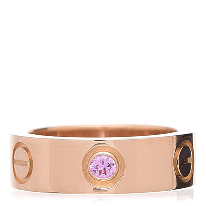 Cartier 18K Pink Gold Pink Sapphire 5.5mm LOVE Ring 47 4 1 of 4