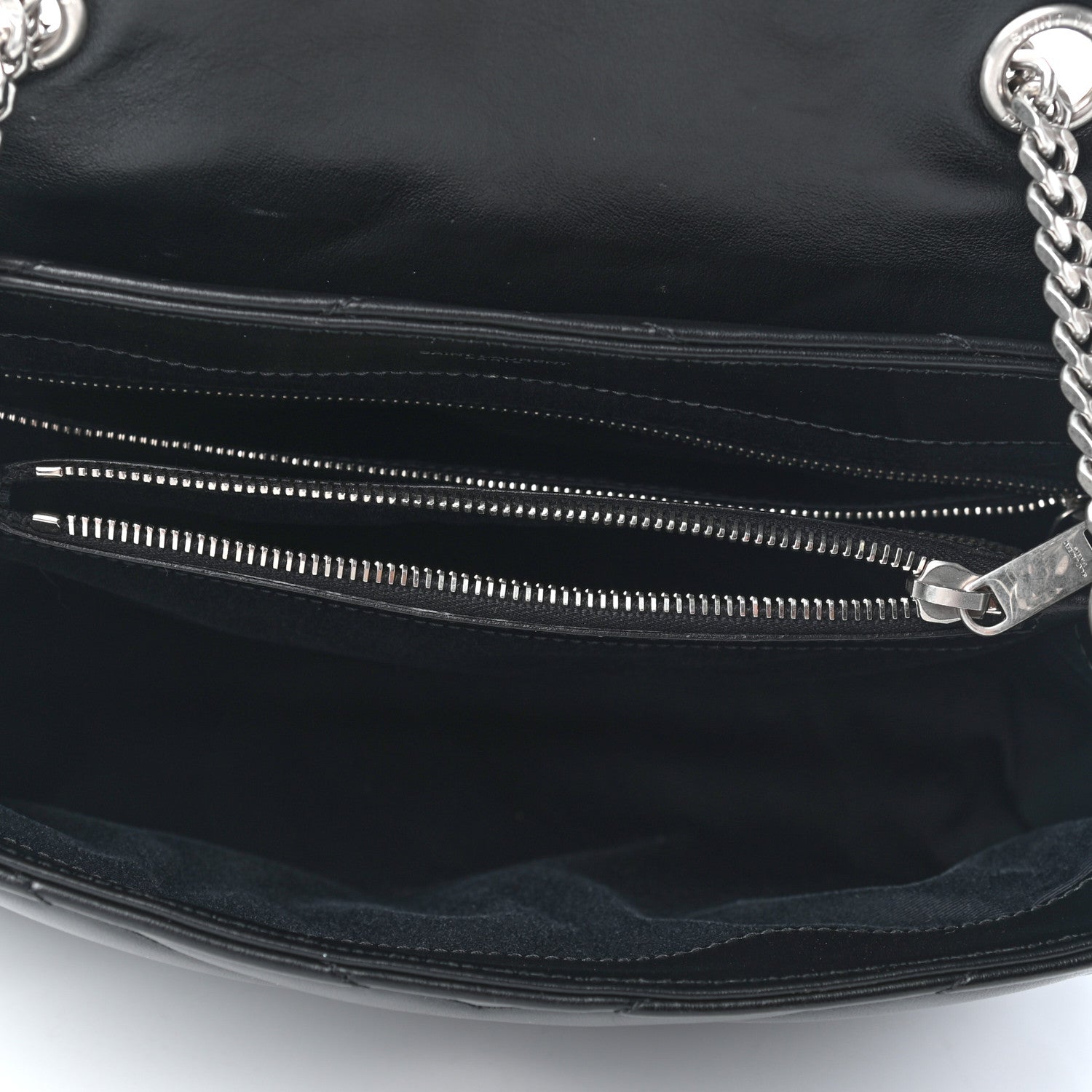 Saint Laurent Calfskin Y Quilted Monogram Medium Loulou Chain Satchel Black 5 of 9