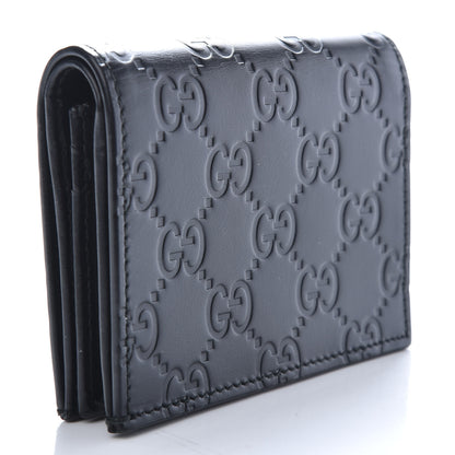 Gucci Guccissima Signature Bowy Card Case Wallet Black 3 of 6