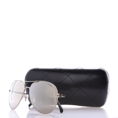 Chanel CC Aviator Sunglasses 4189-T-Q Pale Gold 7 of 7