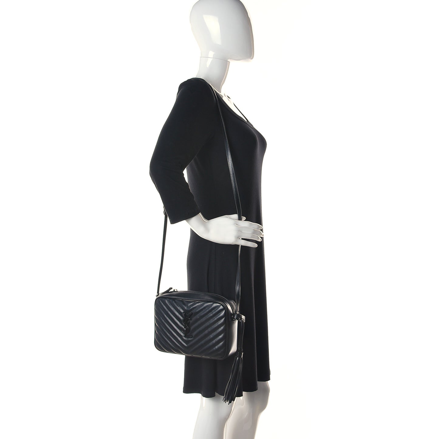 Calfskin Matelasse Monogram Lou Camera Bag Black