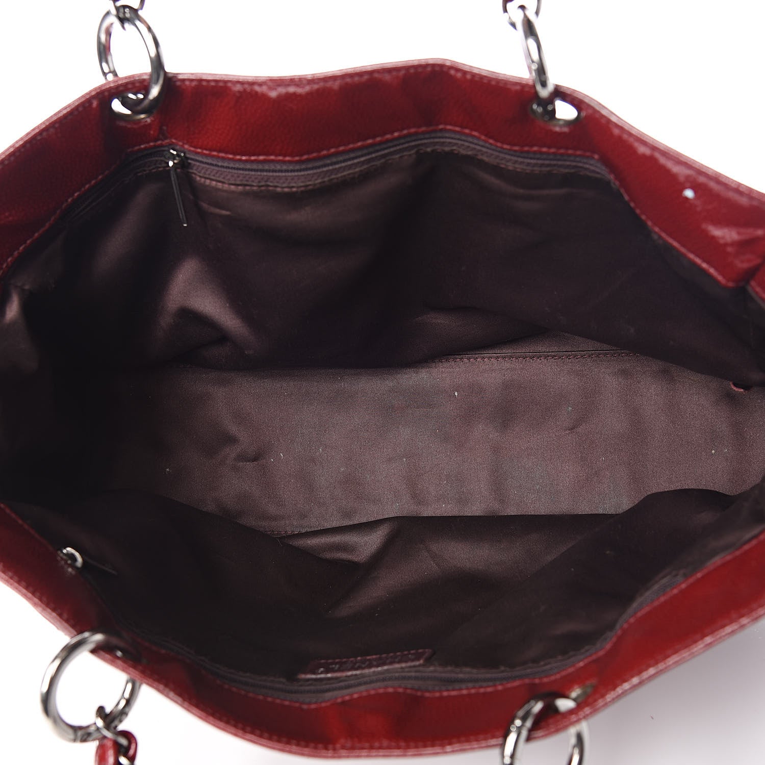 Chanel Patent Caviar Diamond Quilted Shine Small Reissue Tote Red 5 of 12