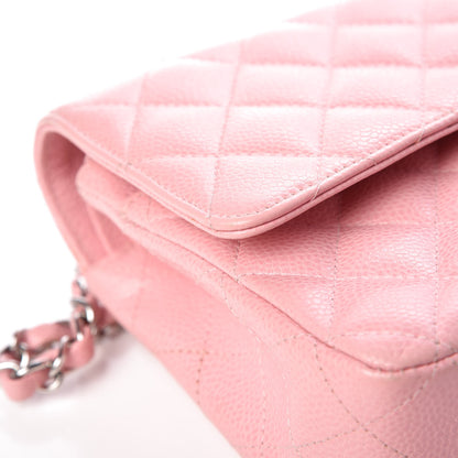 Chanel Caviar Quilted Medium Double Flap Pink 14 of 19