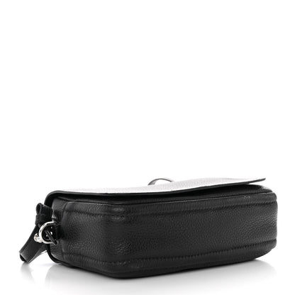 Prada Vitello Daino Soft Flap Crossbody Black 4 of 9