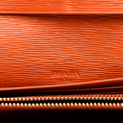 Prada Vitello Move Continental Flap Travel Wallet Papaya 7 of 15