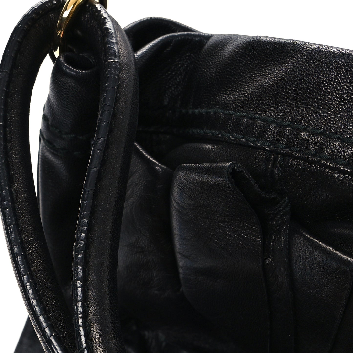 Nappa Rosette Bucket Bag Black