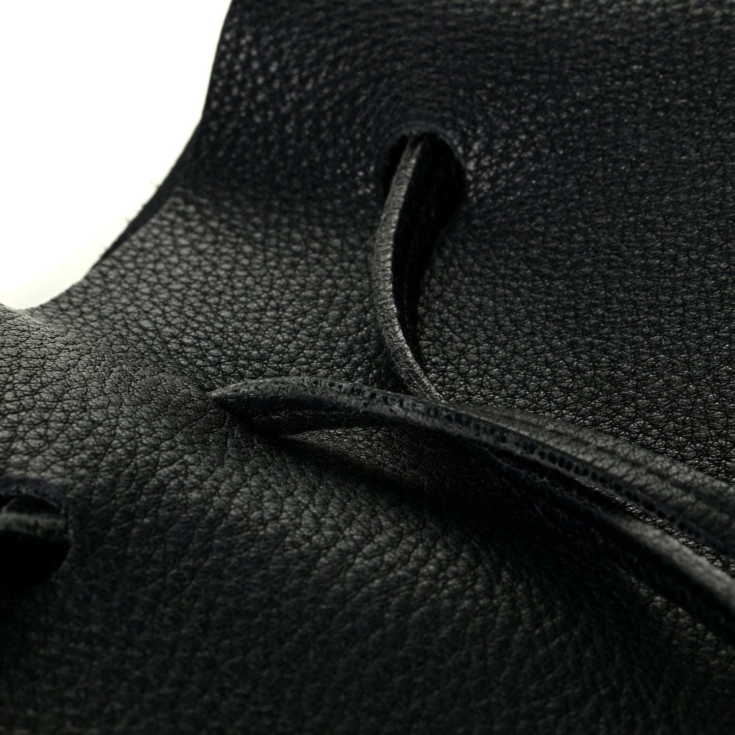 Tumbled Calfskin Mini Bucket Bag Black