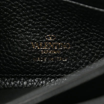 Valentino Garavani Pebbled Calfskin Rockstud Flap Wallet On Chain Black 5 of 5