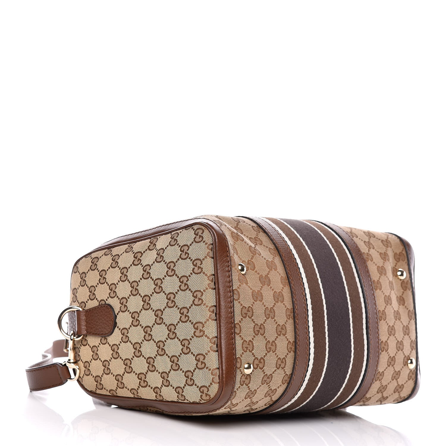 Gucci Monogram Web Medium Boston Dark Brown 4 of 13
