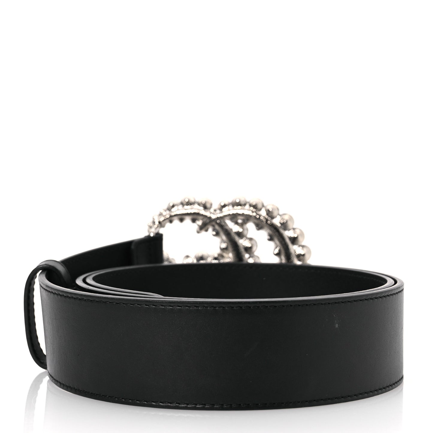 Calfskin Crystal Double G 40mm Belt 90 36 Black