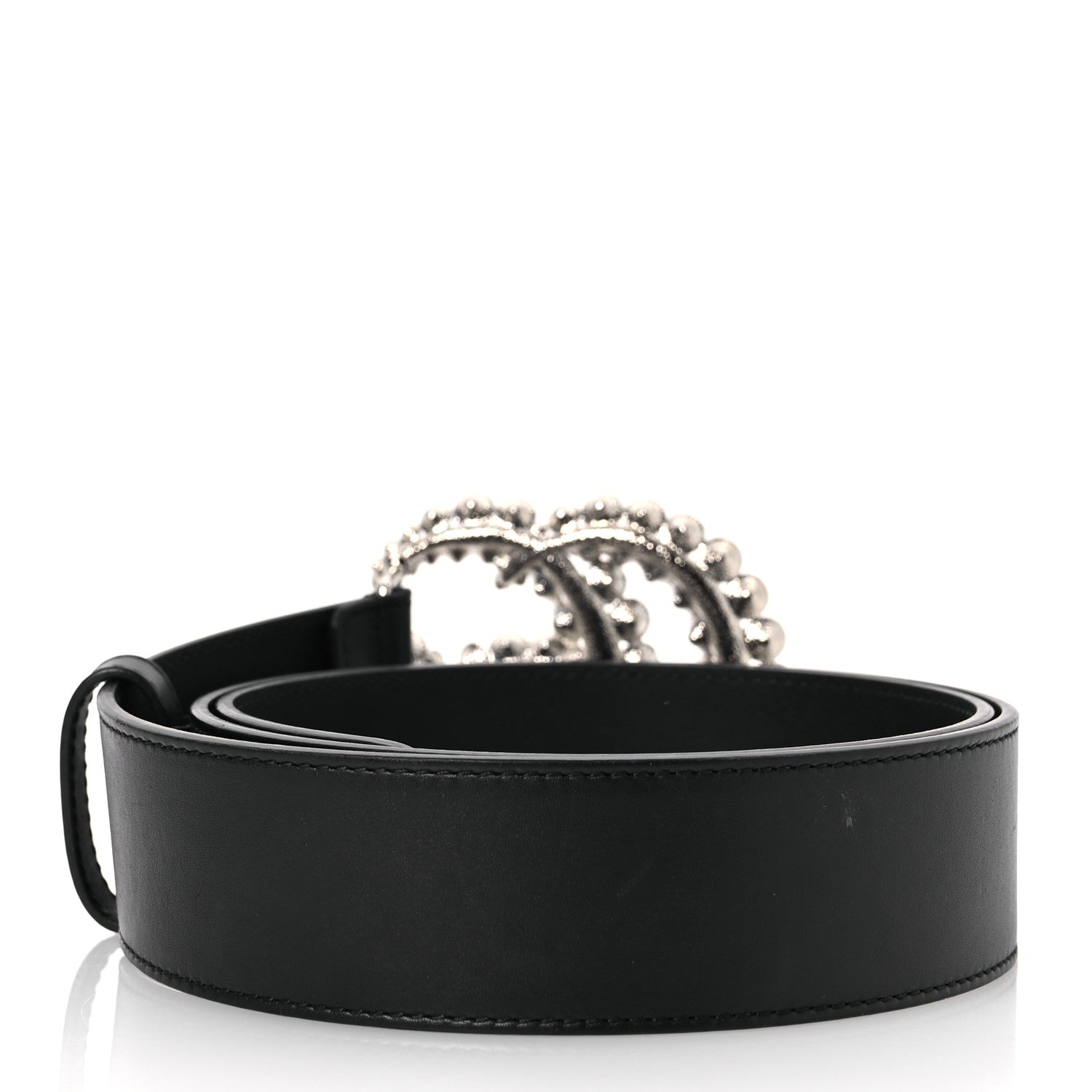 Gucci Calfskin Crystal Double G 40mm Belt 90 36 Black 2 of 9