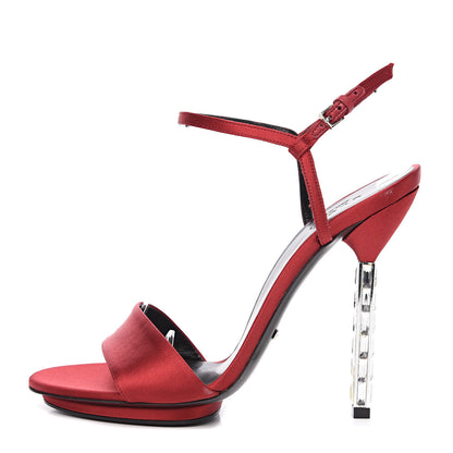 Gucci Satin Crystal Heel Red 37.5 Red 1 of 7