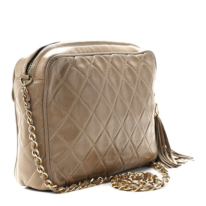 Chanel Lambskin Quilted Tassel Camera Case Beige 2 of 12