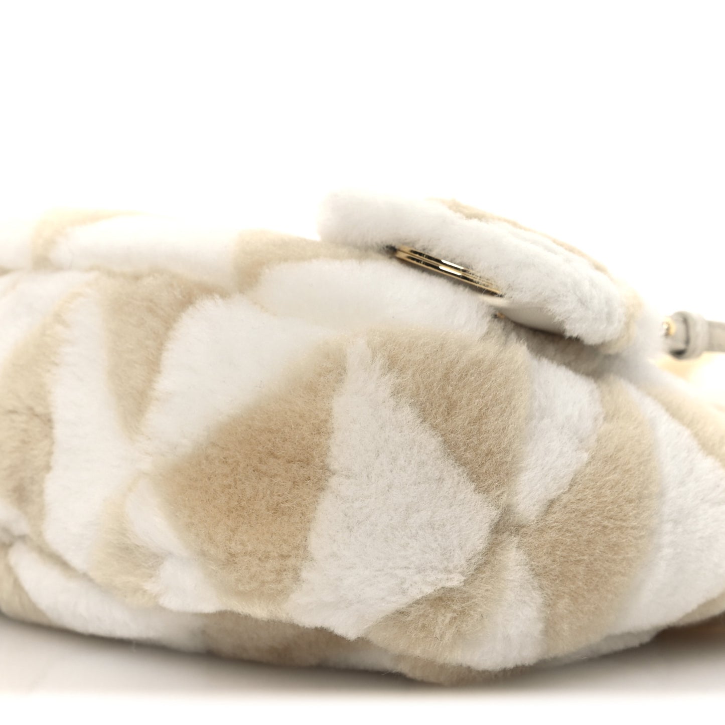 Montone Shearling Nappa Mini Re-Edition Shoulder Bag Ecru Bianco