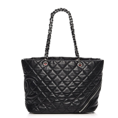Chanel Aged Calfskin Quilted Large Cotton Club Tote Black 1 of 12