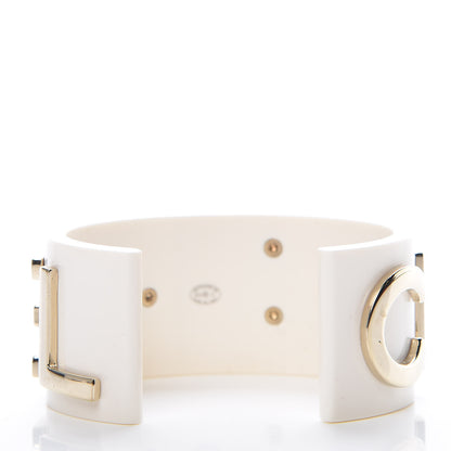 Chanel Resin Metal Cuff White 3 of 5