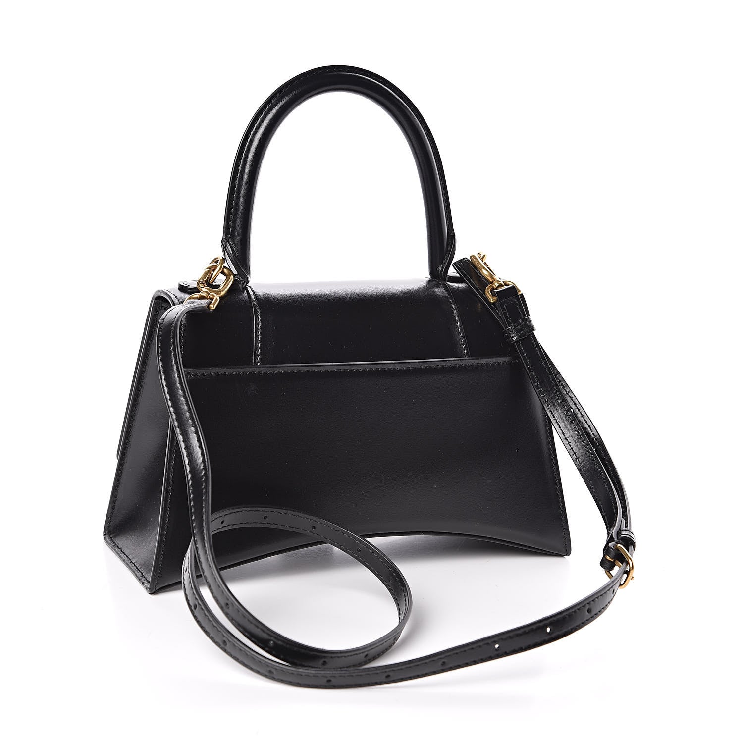 Balenciaga Shiny Box Calfskin Small Hourglass Top Handle Bag Black 3 of 10
