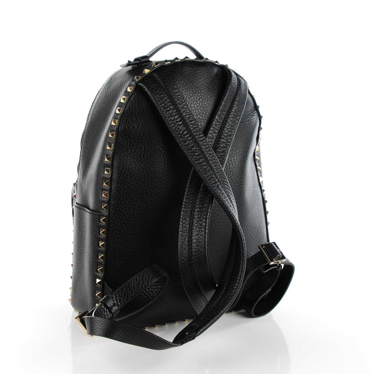 Valentino Garavani Grained Calfskin Medium Rockstud Backpack Black 3 of 8