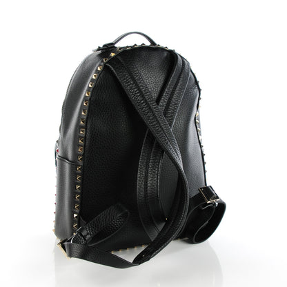 Valentino Garavani Grained Calfskin Medium Rockstud Backpack Black 3 of 8