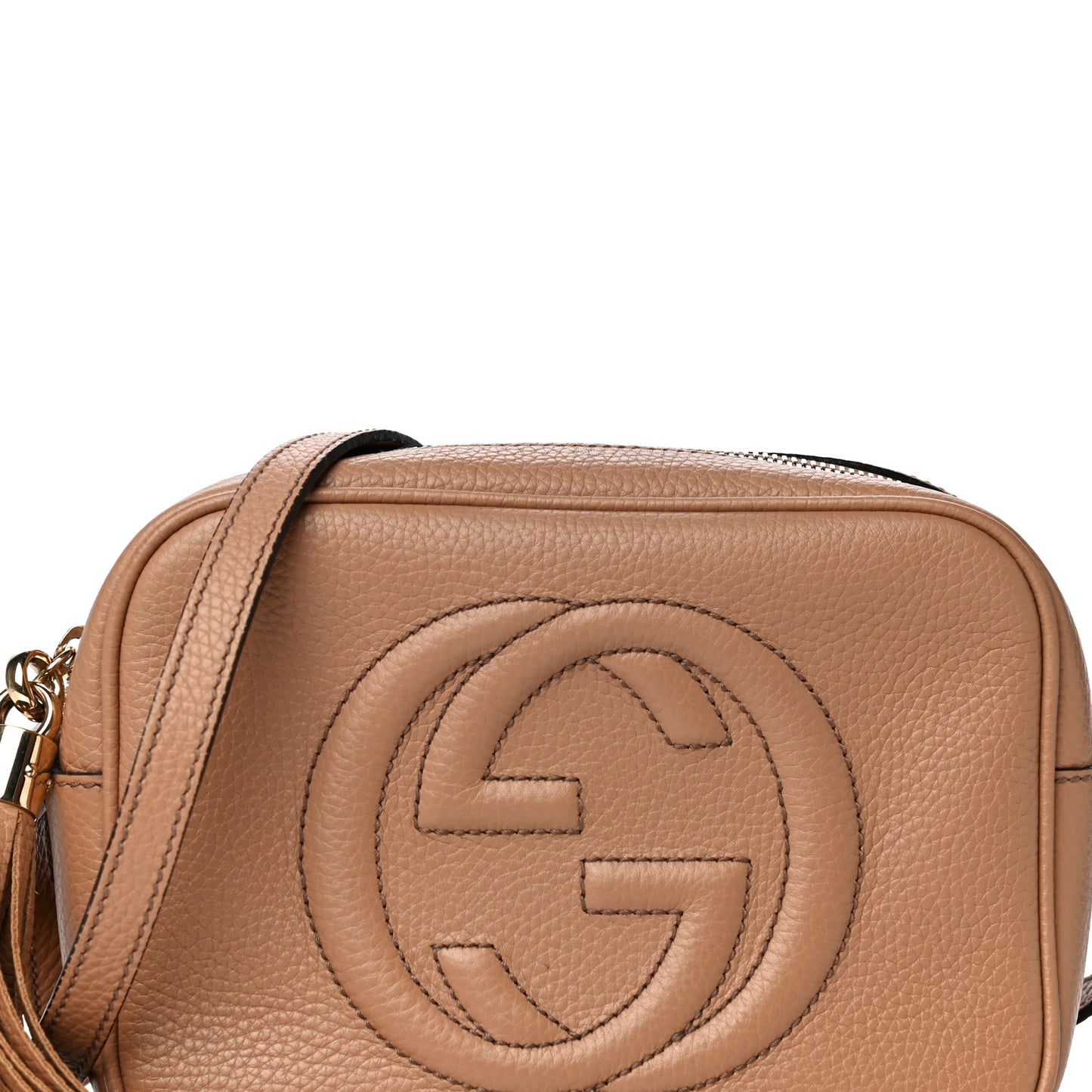 Pebbled Calfskin Small Soho Disco Bag Rose Beige