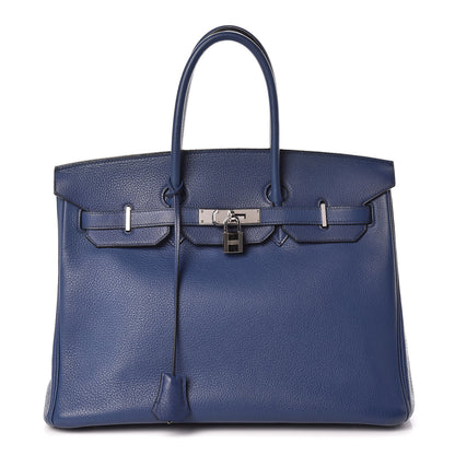 Hermes Taurillon Clemence Birkin 35 Bleu Brighton 1 of 16