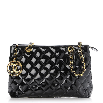 Chanel Patent Quilted Shoulder Bag Black 1 of 13