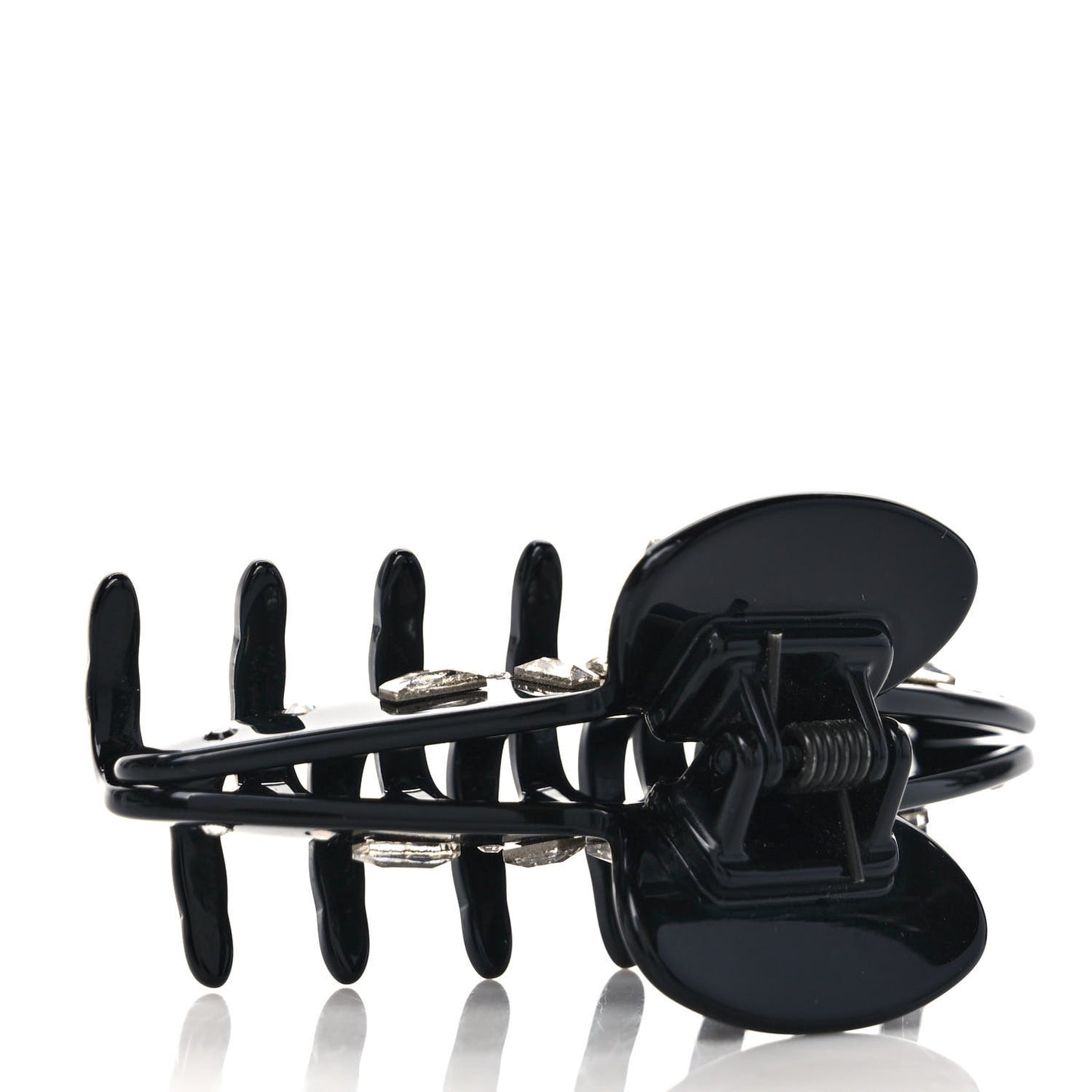 Resin Crystal CC Hair Clip Black
