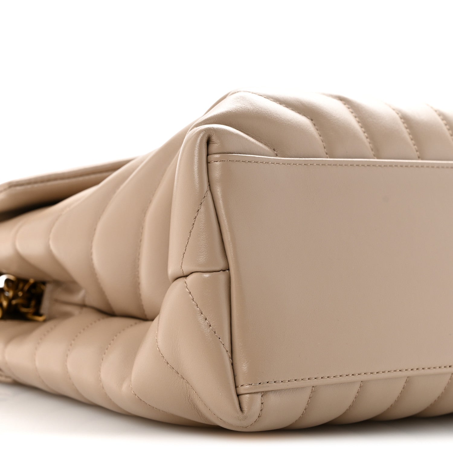 Saint Laurent Calfskin Y Quilted Monogram Medium Loulou Chain Satchel Dark Beige 9 of 15