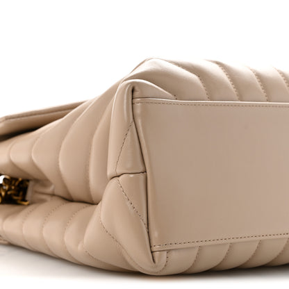 Saint Laurent Calfskin Y Quilted Monogram Medium Loulou Chain Satchel Dark Beige 9 of 15