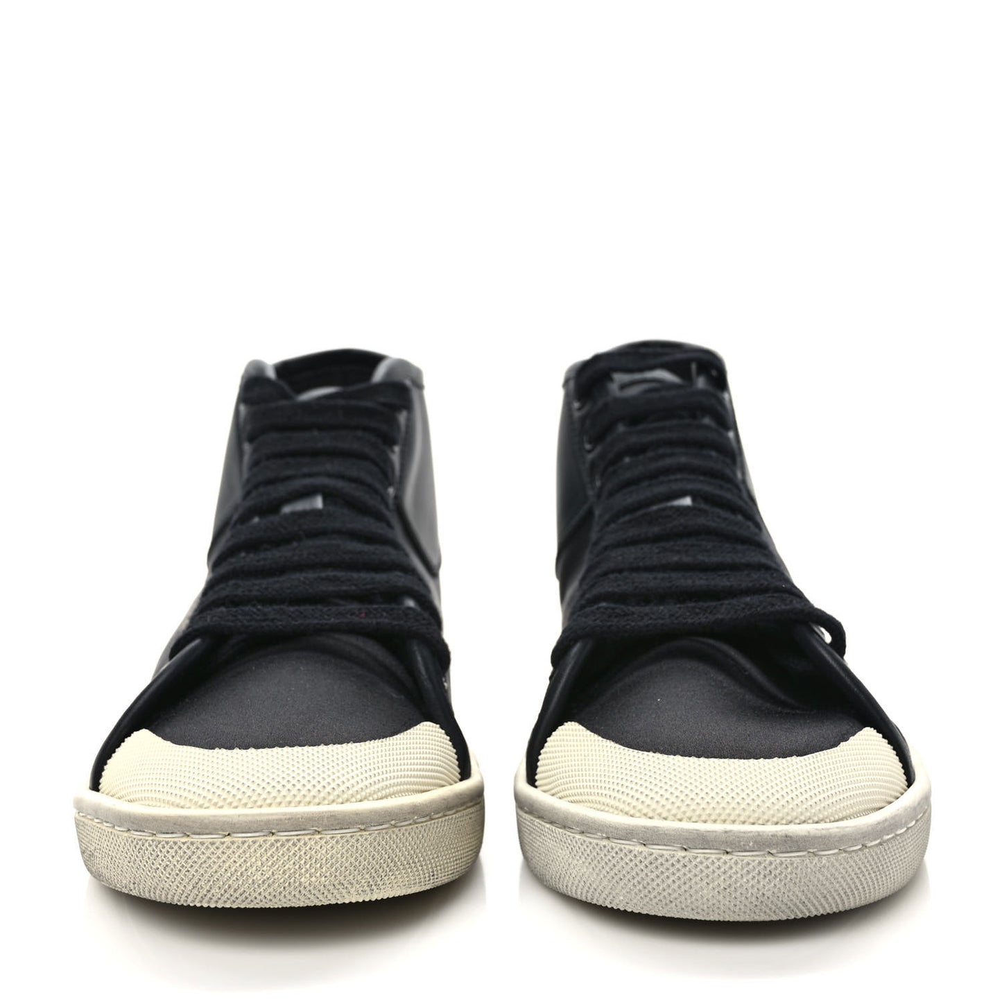 Satin Womens High Top Sneakers 36 Black