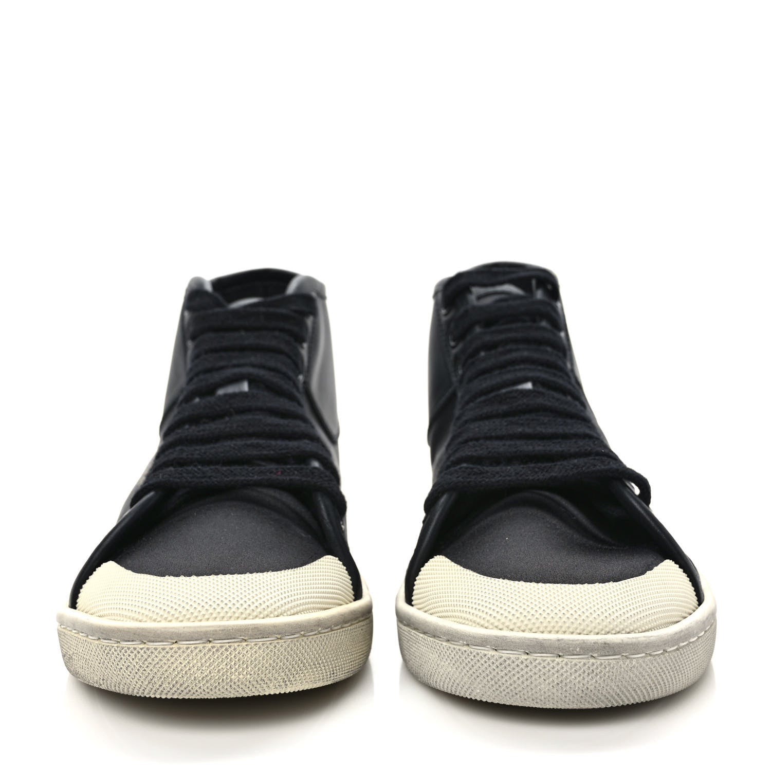 Saint Laurent Satin Womens High Top Sneakers 36 Black 2 of 9