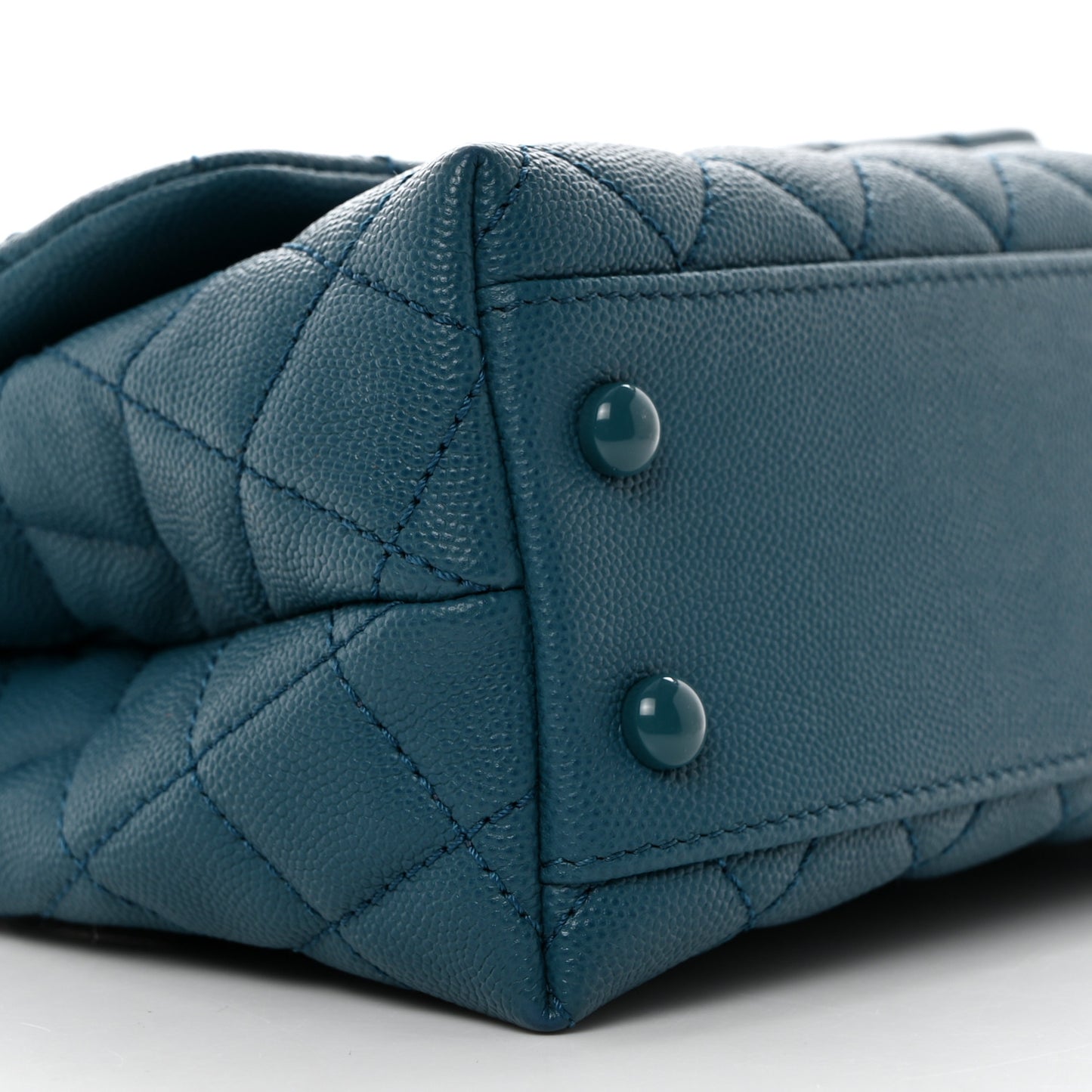 Caviar Quilted Incognito Mini Coco Handle Flap Dark Turquoise