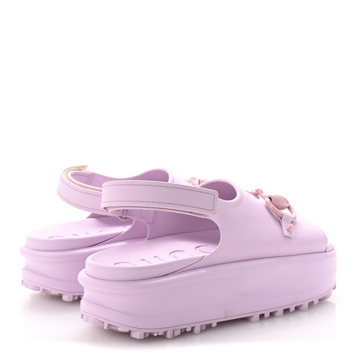 Soft Rubber Horsebit Touch Womens Strapped Sandals 40 Talc Pink