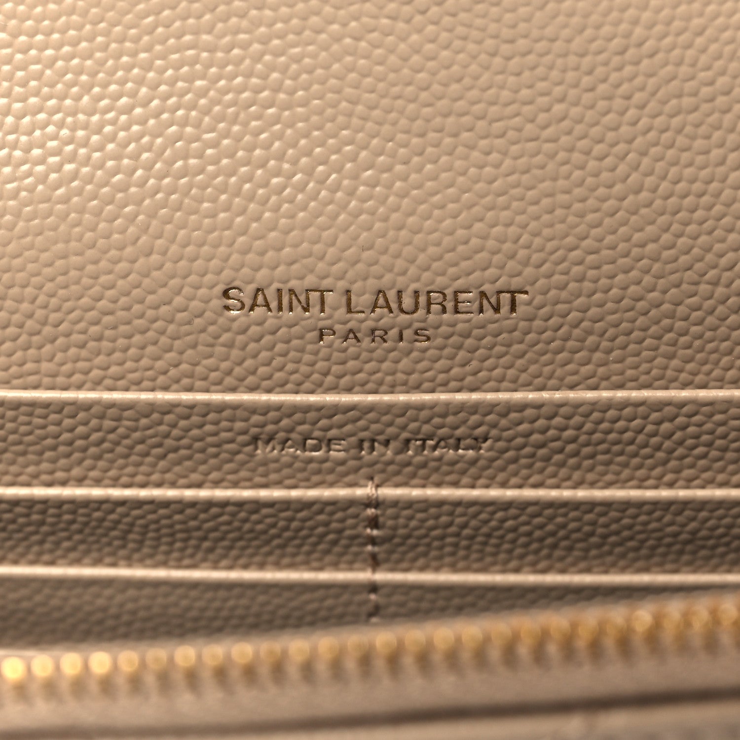 Saint Laurent Grain De Poudre Matelasse Chevron Monogram Envelope Chain Wallet Nude Powder 5 of 7