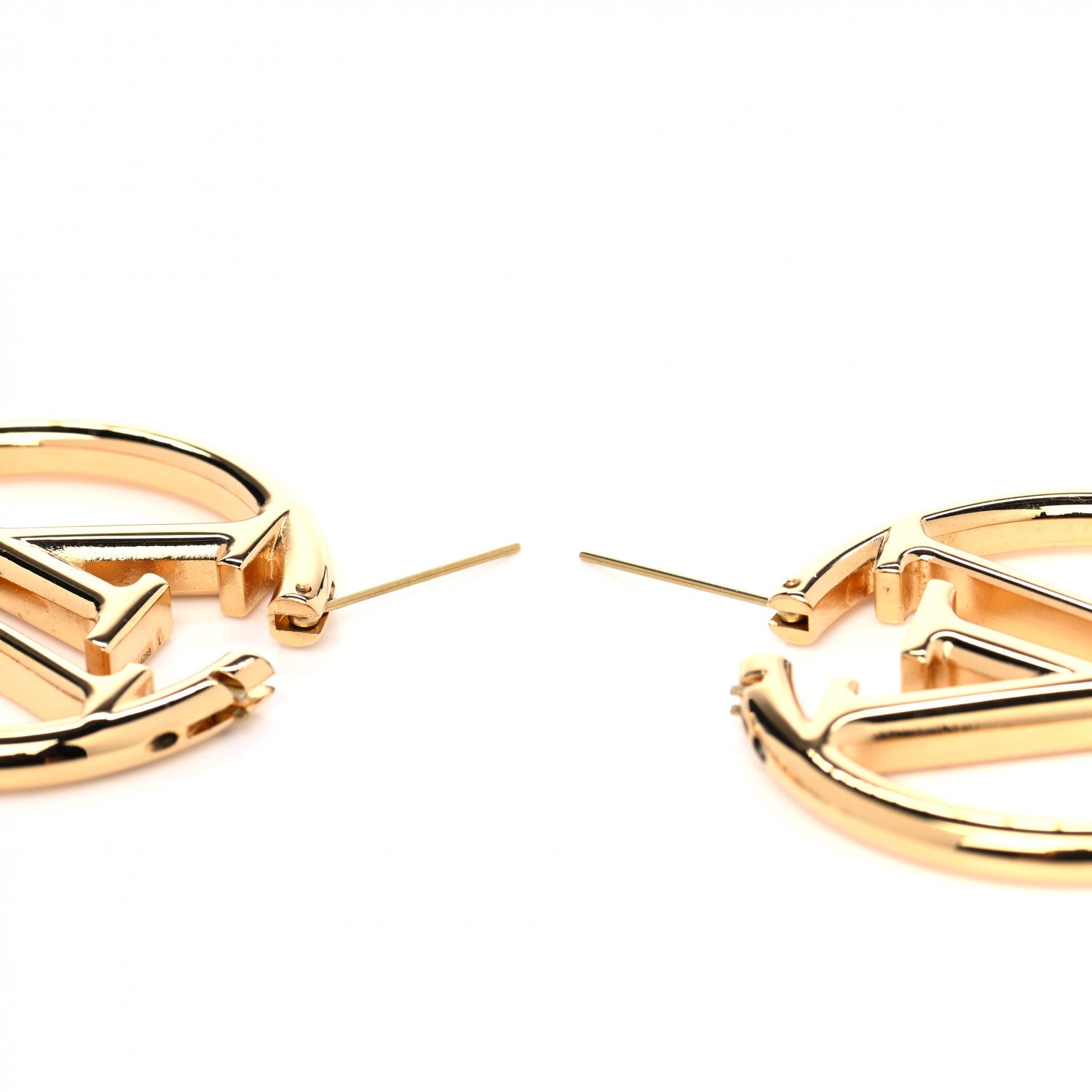 Louis Vuitton Metal Louise Hoop Earrings Gold 3 of 3