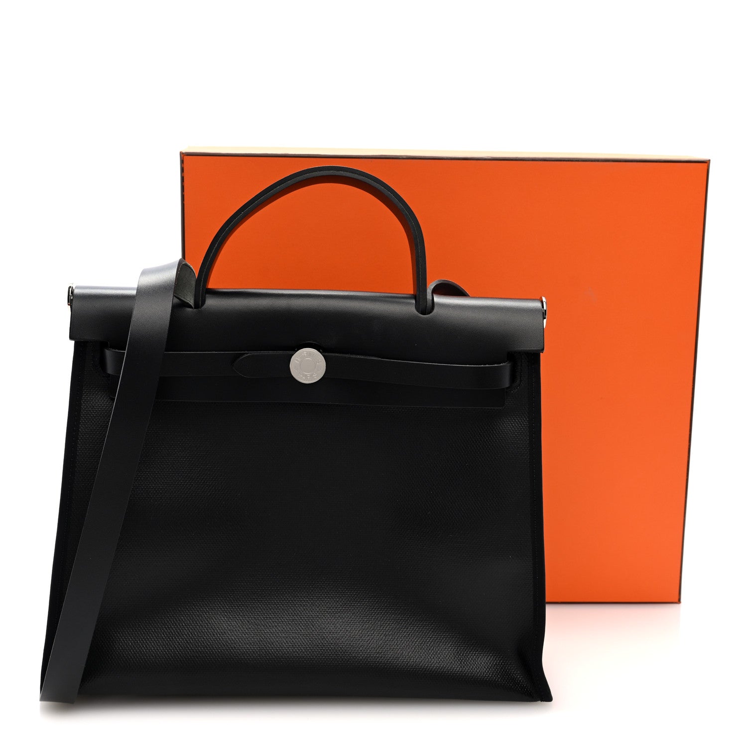 Hermes Toile H Berline Vache Hunter Herbag Zip PM 31 Black Ecru 12 of 12