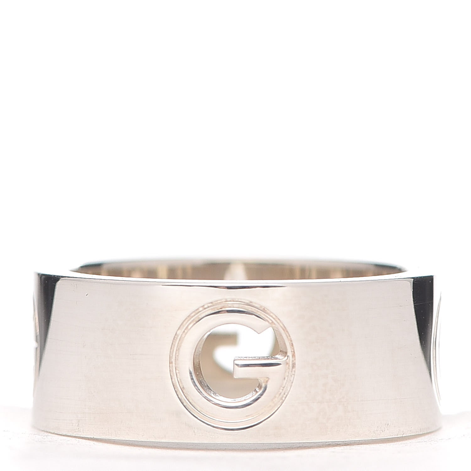 Gucci Sterling Silver G Cutout Band Ring 54 6.75 5 of 9