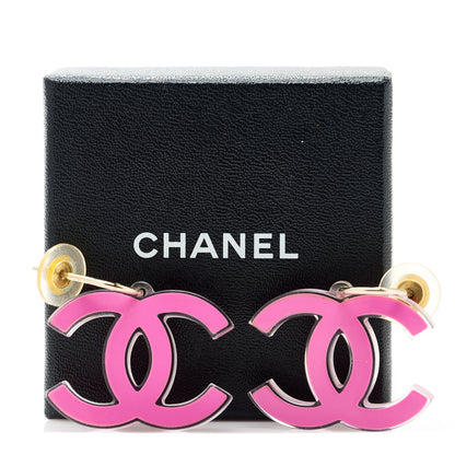 Chanel Lucite CC Drop Earrings Pink 5 of 5
