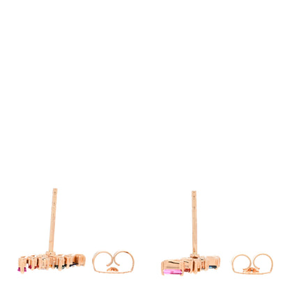 Suzanne Kalan 18K Rose Gold Diamond Sapphire Ruby Frenzy Rainbow Stud Earrings 3 of 5