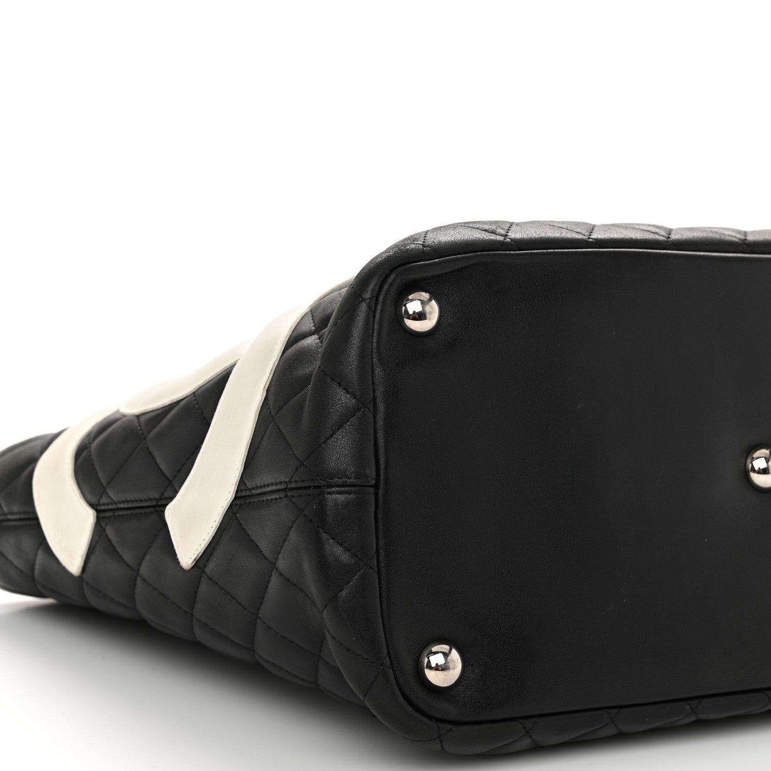 Chanel Calfskin Quilted Large Cambon Tote Black White 8 of 12