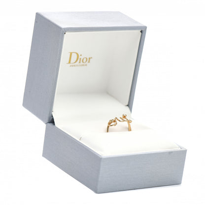 Christian Dior 18K Yellow Gold Diamond Oui Ring 53 6.25 6 of 6