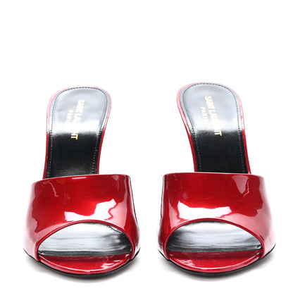 Saint Laurent Vernice Gloss La 16 95 Mule Sandals 40 Tibet Red 2 of 9