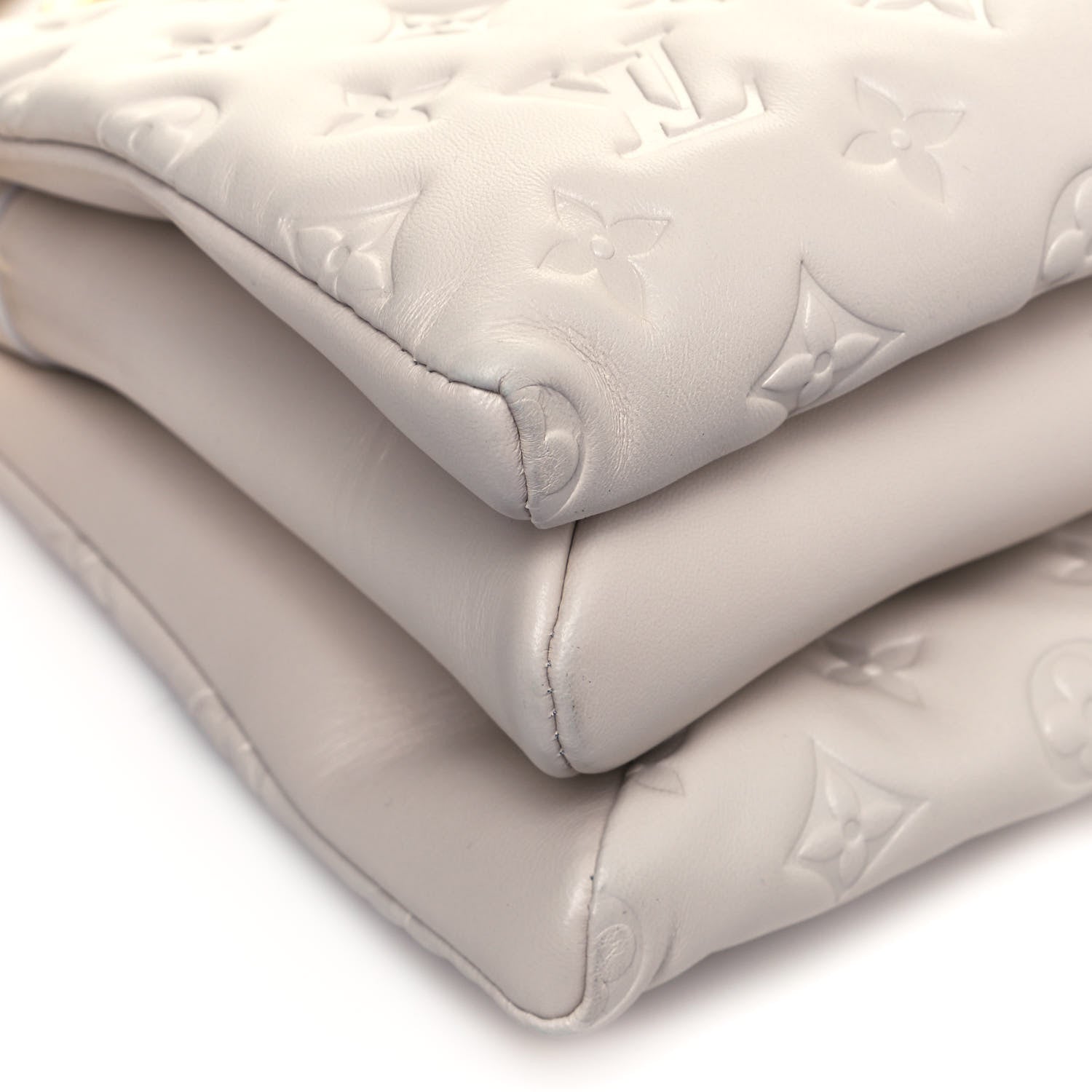 Louis Vuitton Lambskin Embossed Monogram Coussin PM Beige Cream 10 of 11